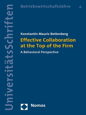 cover image of Effective Collaboration at the Top of the Firm